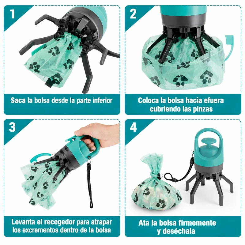 Recogedor portátil de excrementos para mascotas