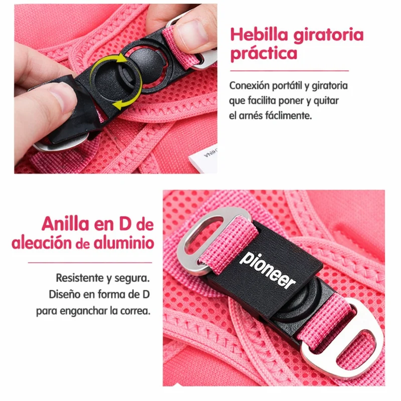 Arnés para perro transpirable. Color rosa