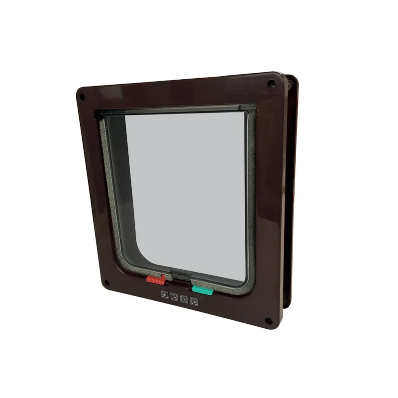 DORAS Cat Door with Tunnel - 4 way locking Brown