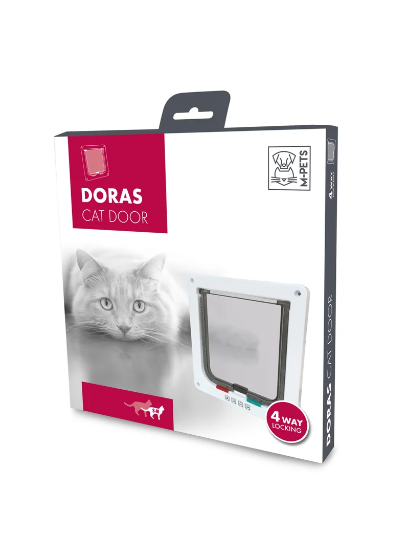DORAS Cat Door - 4 way locking White