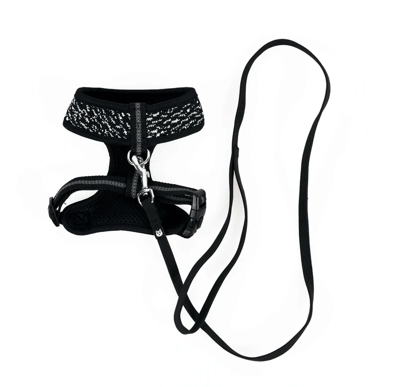LETSGO Cat Harness & Leash Set - Black