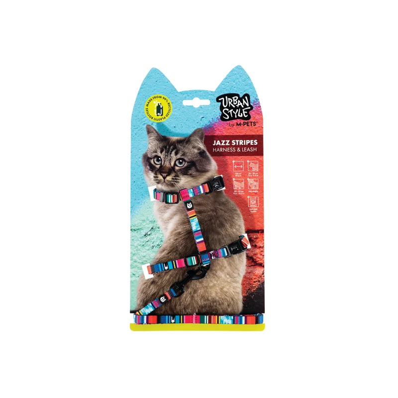 URBANSTYLE Jazz Stripes Cat ECO SET (harness & leash)