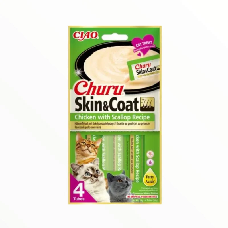 Churu Crema Skin & Coat Pollo y Vieira para Gatos