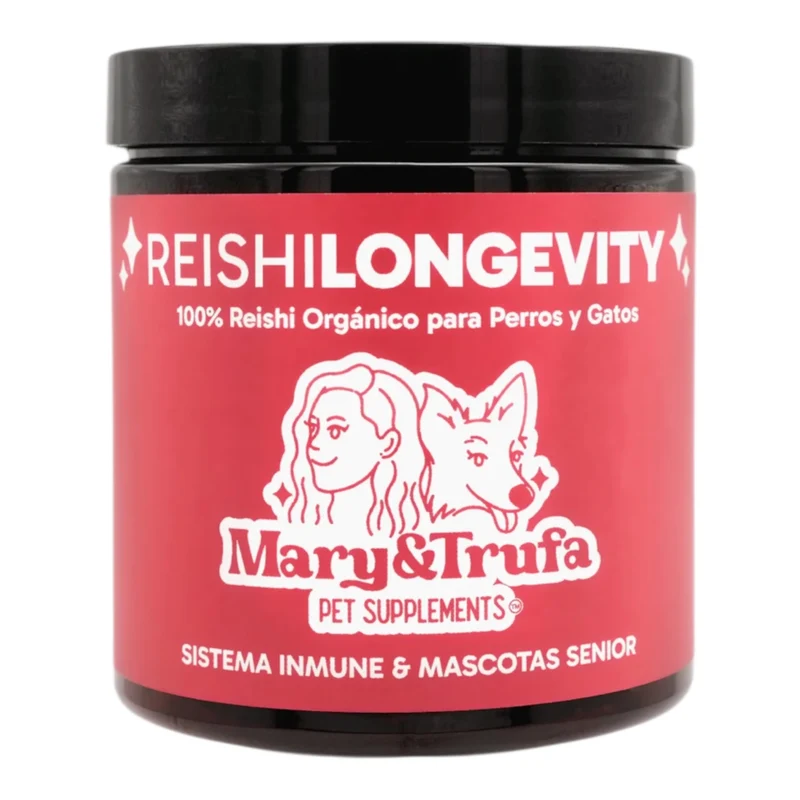 Mary&trufa REISHI LONGEVITY REGULA Y REFUERZA EL SISTEMA INMUNE. APOYO MASCOTAS SENIOR.