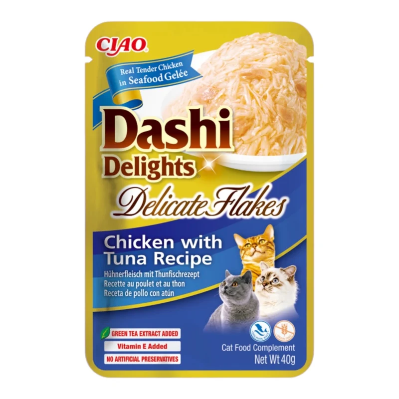 Dashi Delicate Flakes Pollo y Atún para Gatos