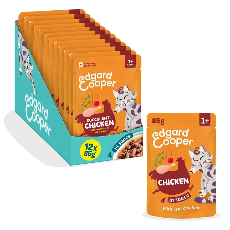Edgard & Cooper Pollo En Salsa Adulto, 12x85 gr