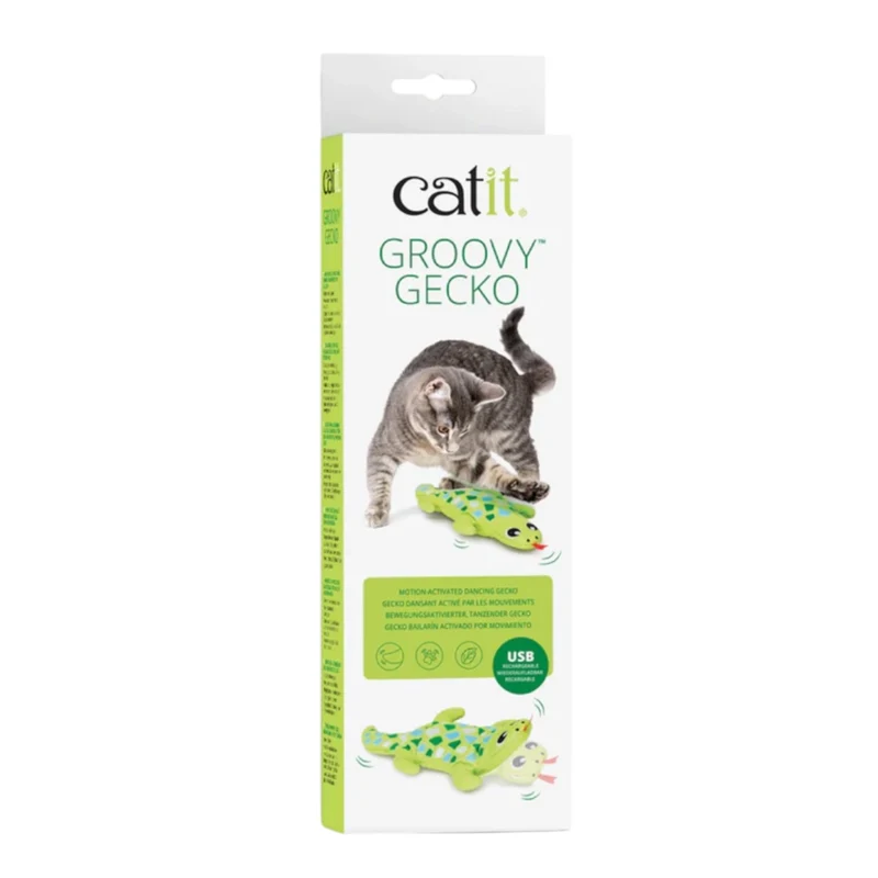 Catit Groovy Animales Bailarines para Gatos — Pez o Gecko Interactivo