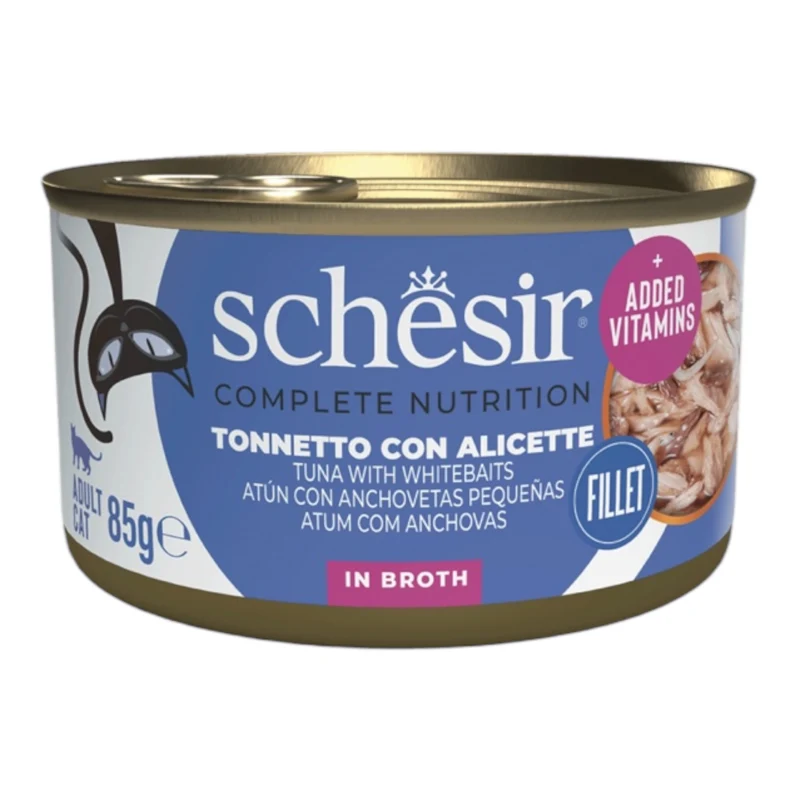 Schesir Atún con Anchoveta para Gatos — Alimento Completo 85g
