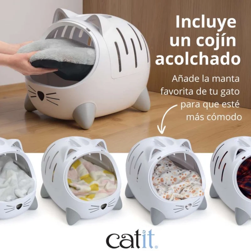 Catit PIXI Mío Transportín-Cama-Refugio 3 en 1 para Gatos