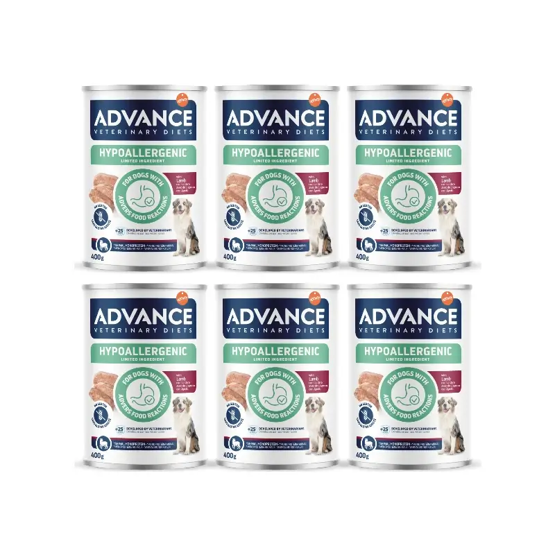Advance Comida Húmeda Para Perros, Con Cordero, Single Serve, 6 x 400 gr