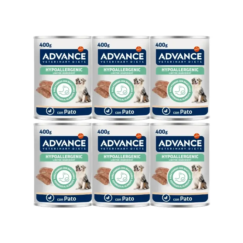 Advance Comida Húmeda Para Perros, Con Pato, Single Serve, 6 x 400 gr