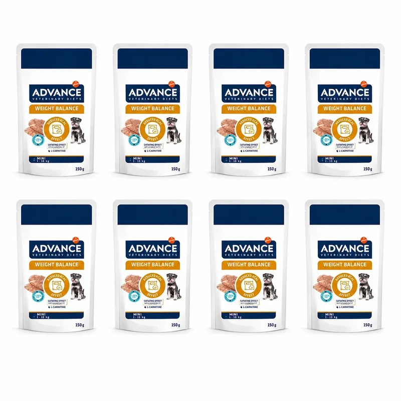 Advance Comida Húmeda Help Reduce Weight Para Perros Mini, Single Serve, 8 x 150 gr