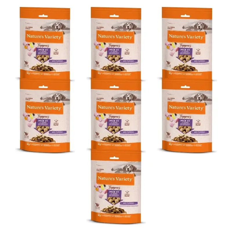 Nature'S Variety Toppers Liofilizados Para Perros, Con Pavo, Natural, 7 x 40 gr