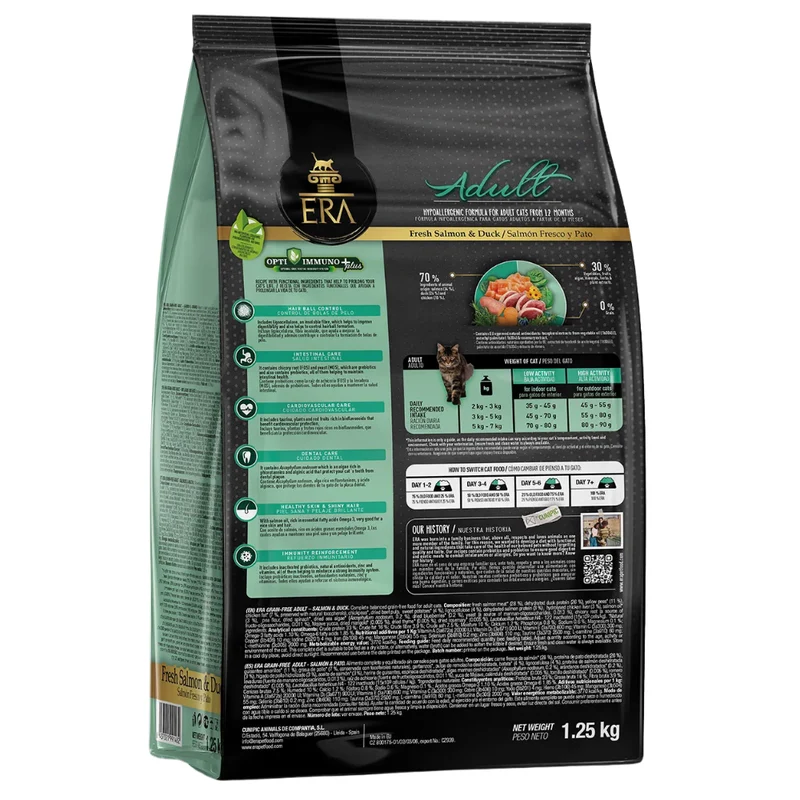 ERA Cat Grain Free ADULT Fresh Salmón y Duck Pienso para Gatos