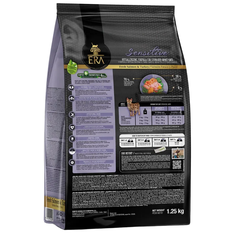 ERA Cat Grain Free STERILIZED SENSITIVE ADULT Fresh Salmón y Turkey Pienso para Gatos