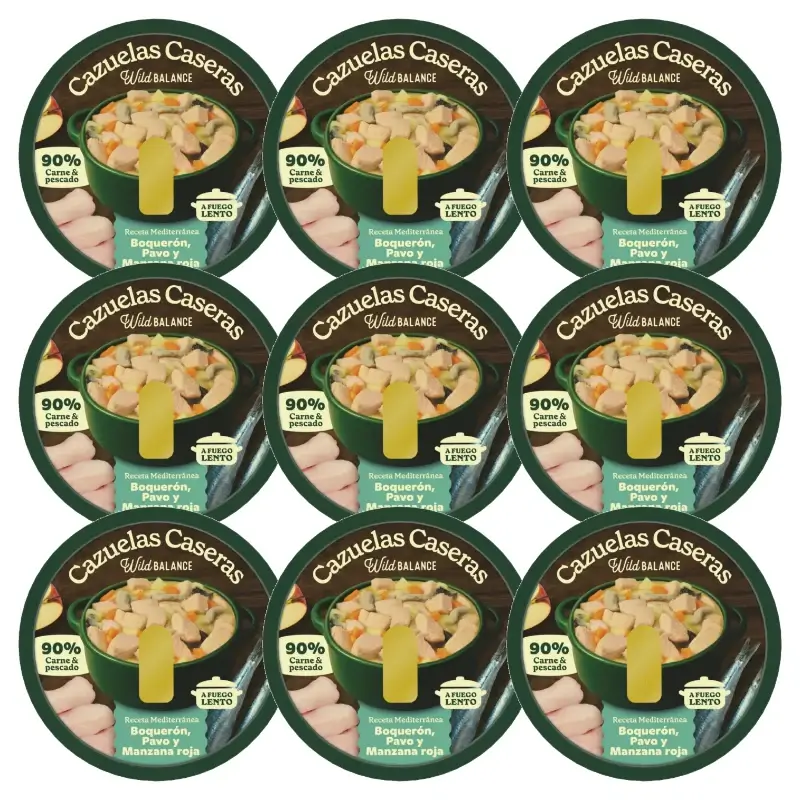 Wild Balance Cazuela Casera Boquerón, Pavo y Manzana 9 x 280g