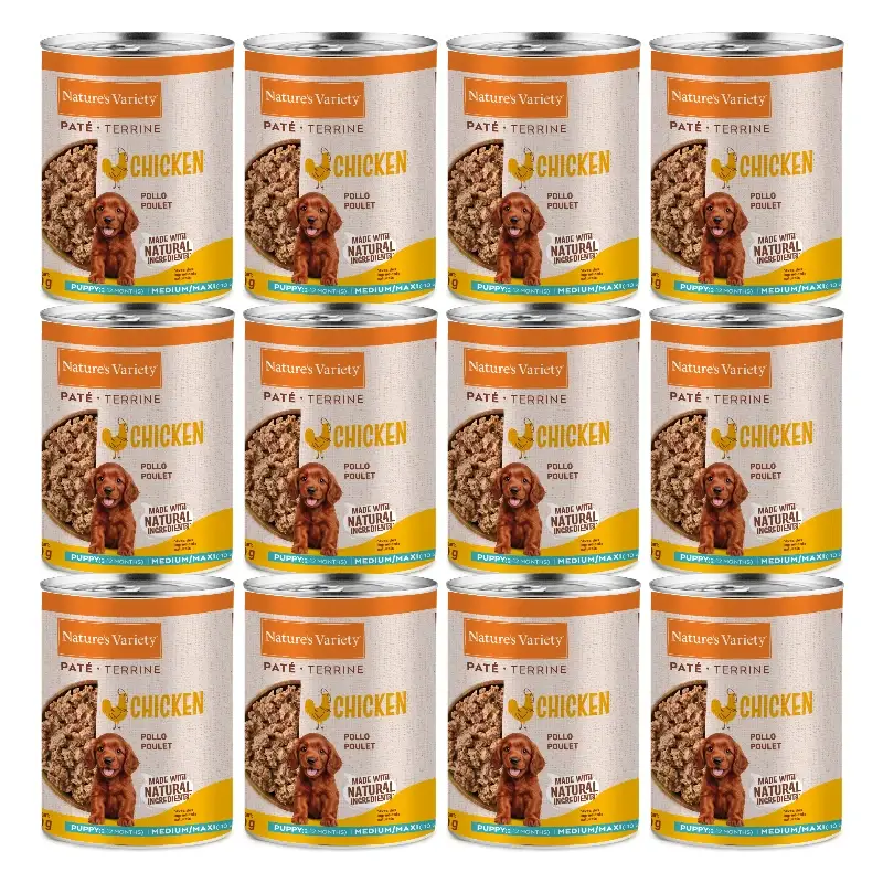 Nature'S Variety Comida Húmeda Para Perros, Medium Cachorro, Con Pollo, Single Serve, 12 x 400 gr