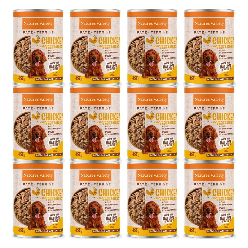 Nature'S Variety Comida Húmeda Para Perros, Medium Adulto, Con Pollo, Single Serve, 12 x 400 gr