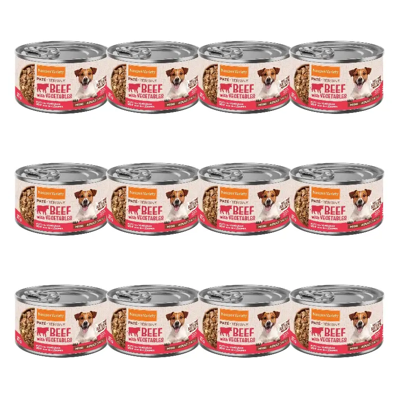 Nature'S Variety Comida Húmeda Para Perros, Mini, Con Buey, Single Serve, 12 x 200 gr