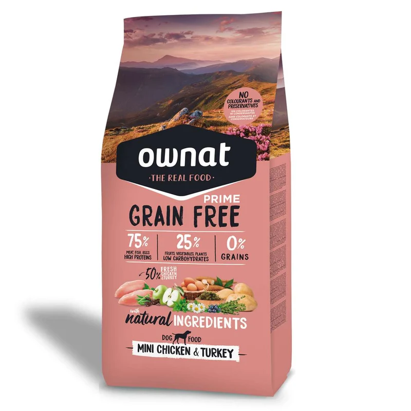 Ownat Dog Prime Grain Free Mini Pollo y Pavo