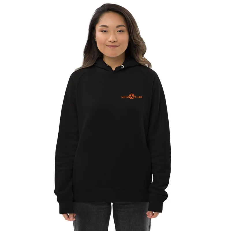 Negro Unimother Sudadera con capucha unisex 85% algodón orgánico 15% poliéster reciclado