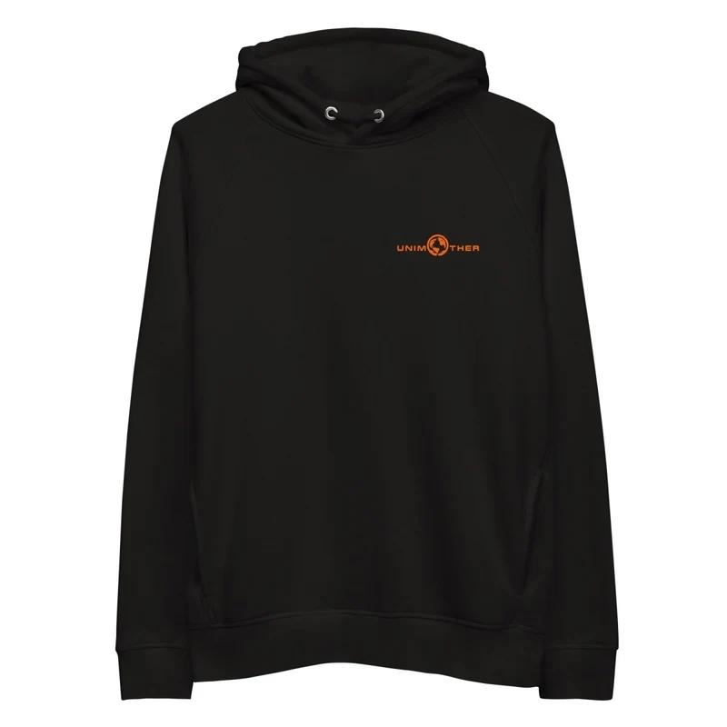 Negro Unimother Sudadera con capucha unisex 85% algodón orgánico 15% poliéster reciclado