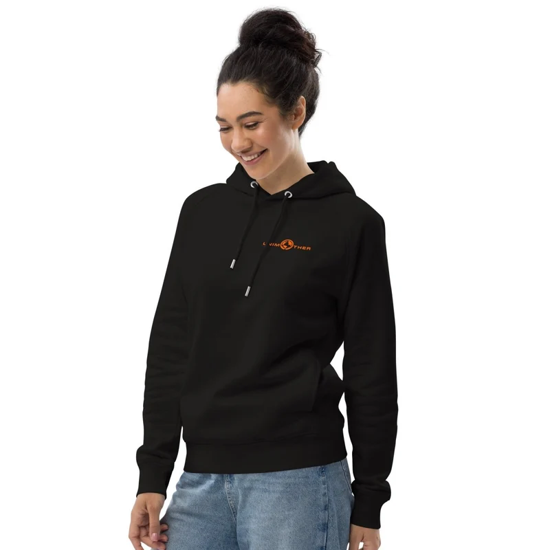Negro Unimother Sudadera con capucha unisex 85% algodón orgánico 15% poliéster reciclado