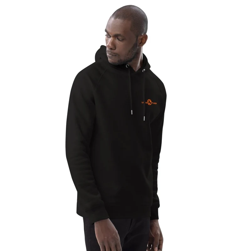 Negro Unimother Sudadera con capucha unisex 85% algodón orgánico 15% poliéster reciclado