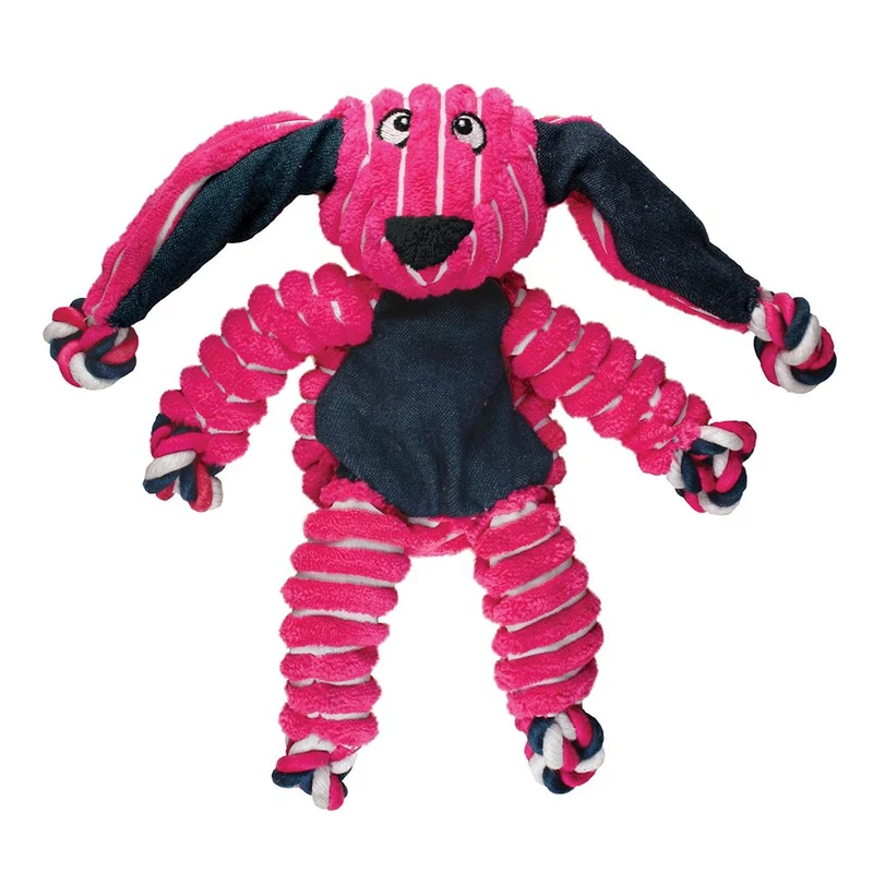 KONG Knots Bunny — Peluche Conejo con Cuerda Interior y Chirriador para Perros