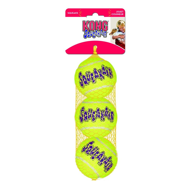 KONG SqueakAir Ball M — Pelota de Fetch con Chirriador para Perros
