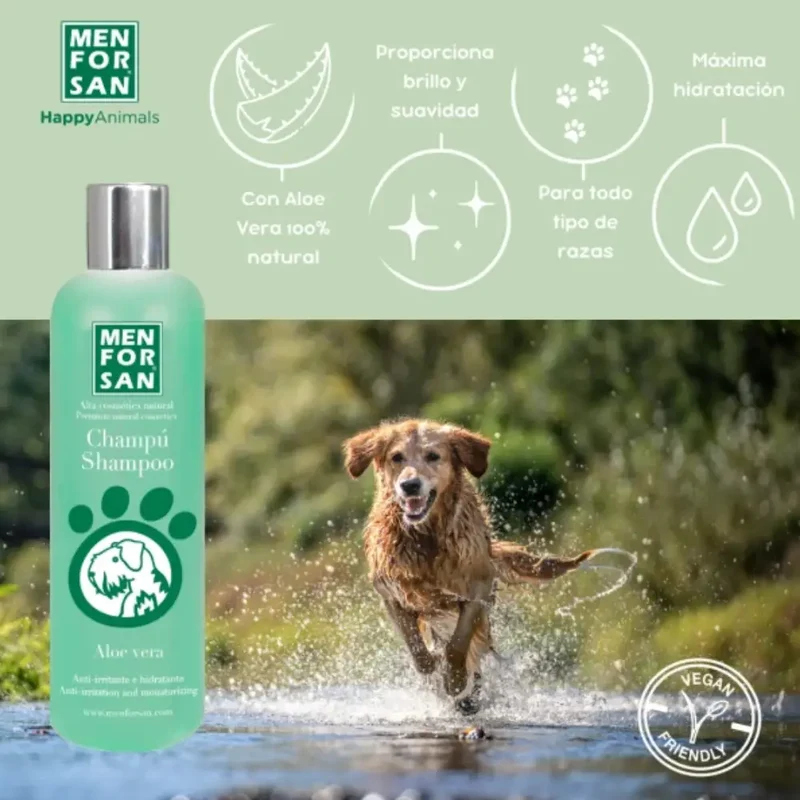 Menforsan Champú con Aloe Vera 100% Natural - 300 ml