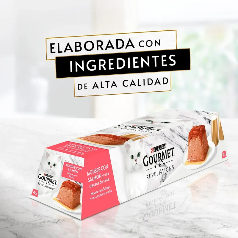 Purina Gourmet Revelations Mousse Salmón Pack 4x57 g