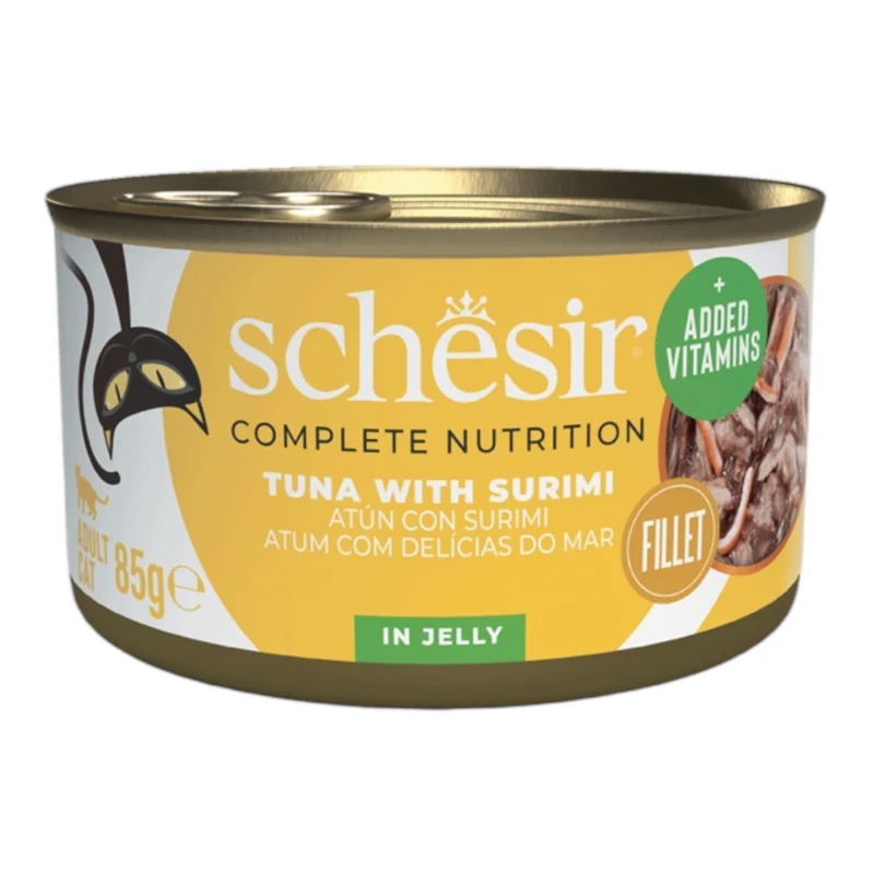 Schesir Lata Atún y Surimi para Gatos — 85g Alimento Complementario