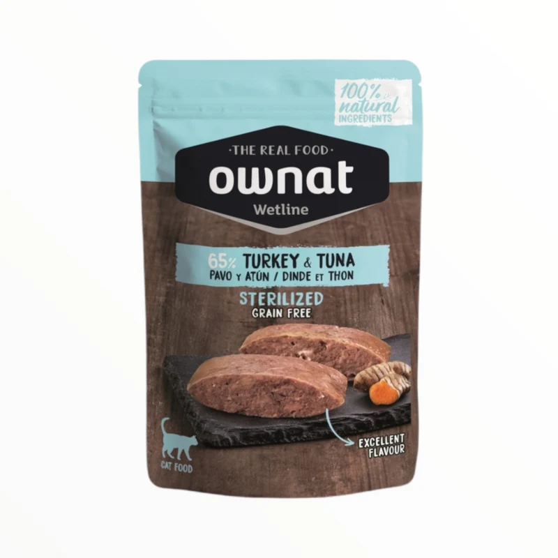 Ownat Pouche Pavo y Atún para Gatos — 85g Ingredientes Naturales