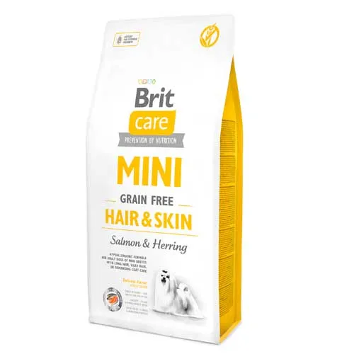 Brit Care Mini Adult Hair-Skin Arenque y Salmón para Perros Pequeños