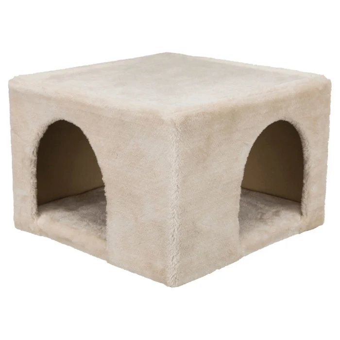 Cueva Suave Trixie para Conejos y Gatos — Felpa con Plataforma y Doble Entrada