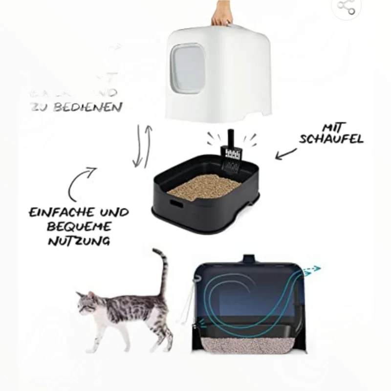 Biala Arenero Cubierto para Gatos con Filtro de Carbón — Savic