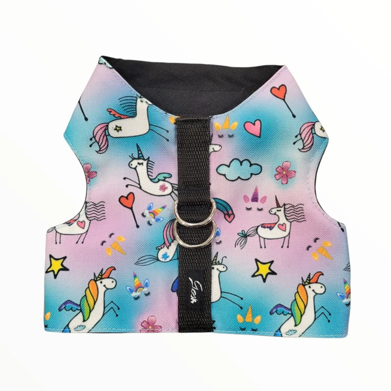 Gosk Arnés Velcro Unicorns para Perros — Arnés Tipo Chaleco ECO