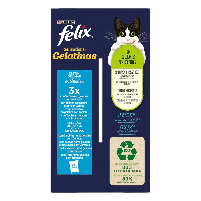 Felix Sensations Pescados Gelatina Pack 12X85 g