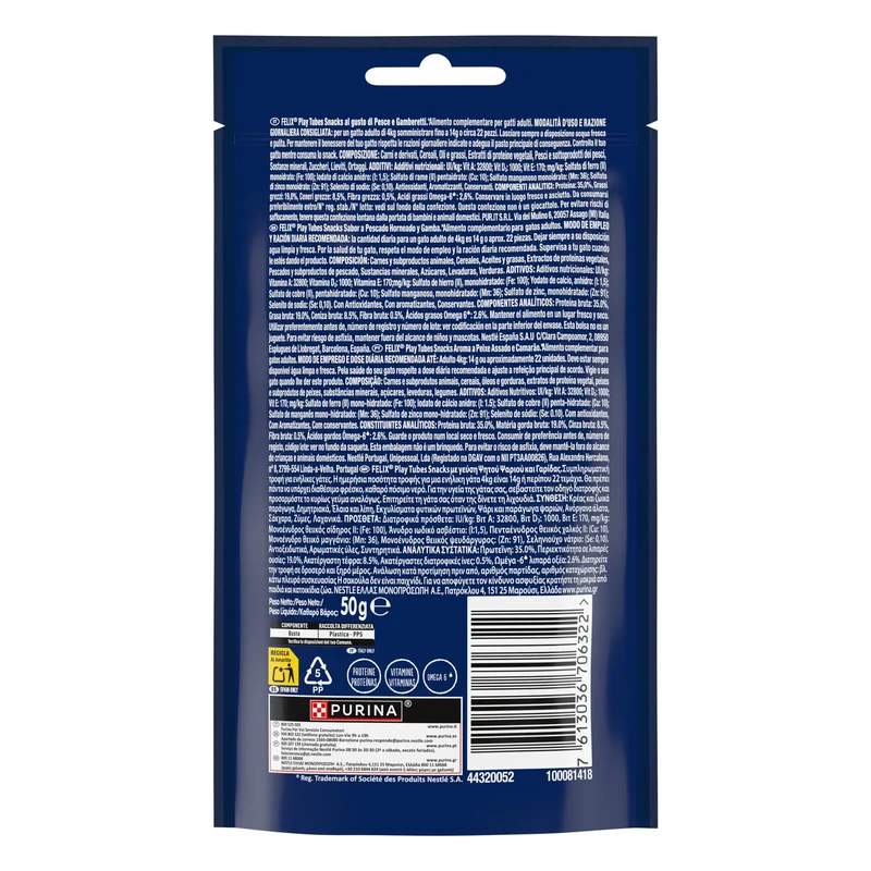 Felix Play Tubes Pescado y Gambas 50 g