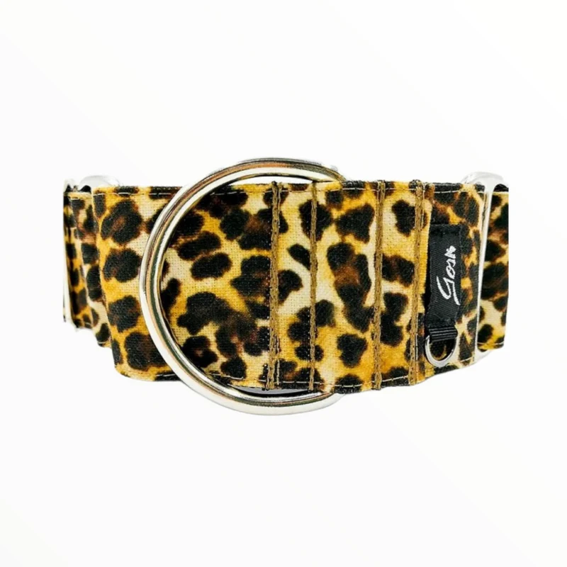 Gosk Collar Martingale Leopardo Marrón — Collar Antiescape para Perros