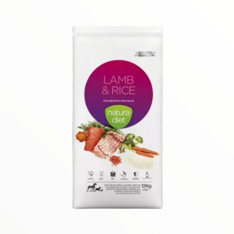 Natura Diet Lamb & Rice para Perros Adultos — Pienso Hipoalergénico con Cordero y Arroz