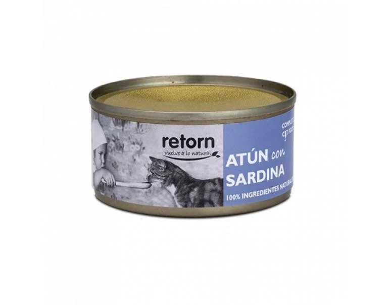 Retorn Lata de Atún con Sardina para Gatos 80g — Comida Húmeda Natural