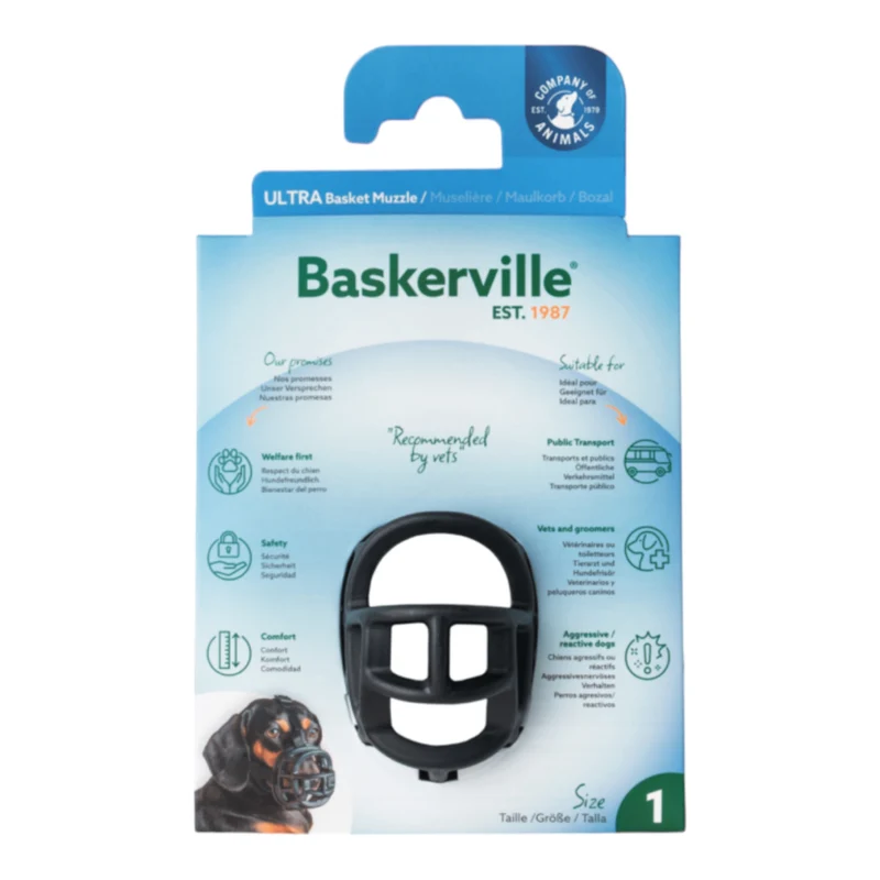 Baskerville Bozal de Silicona para Perros — Bozal de Seguridad Cómodo