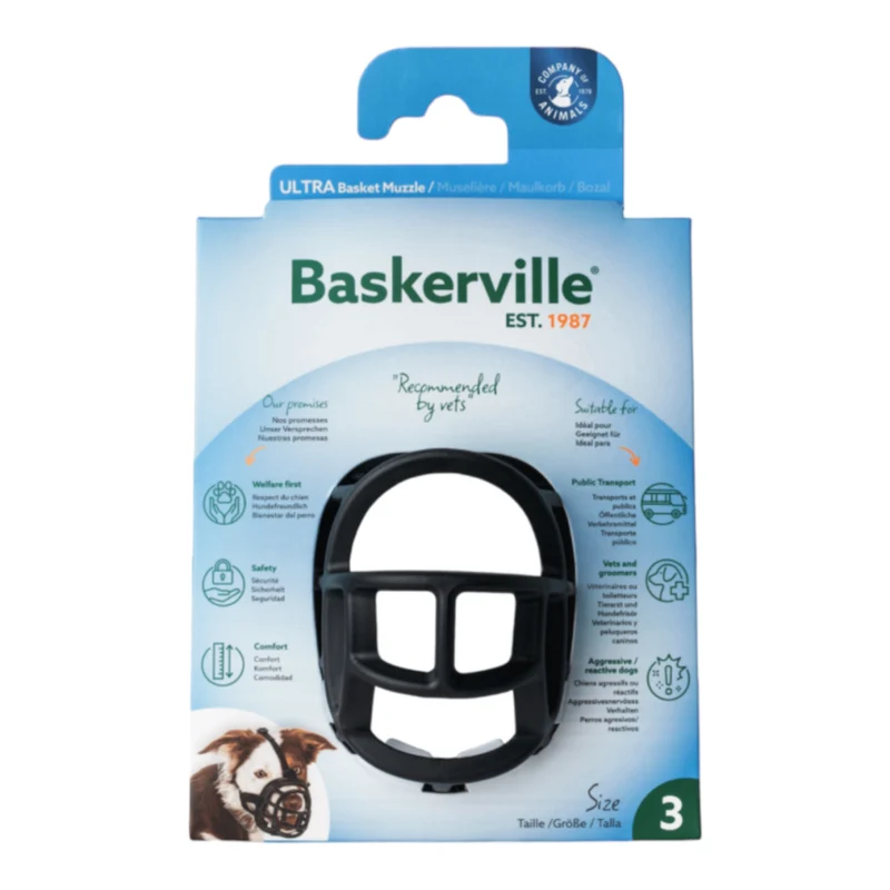 Baskerville Bozal de Silicona para Perros — Bozal de Seguridad Cómodo