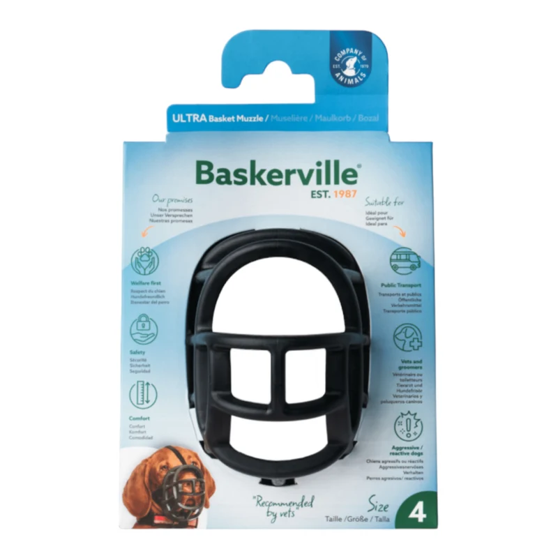 Baskerville Bozal de Silicona para Perros — Bozal de Seguridad Cómodo