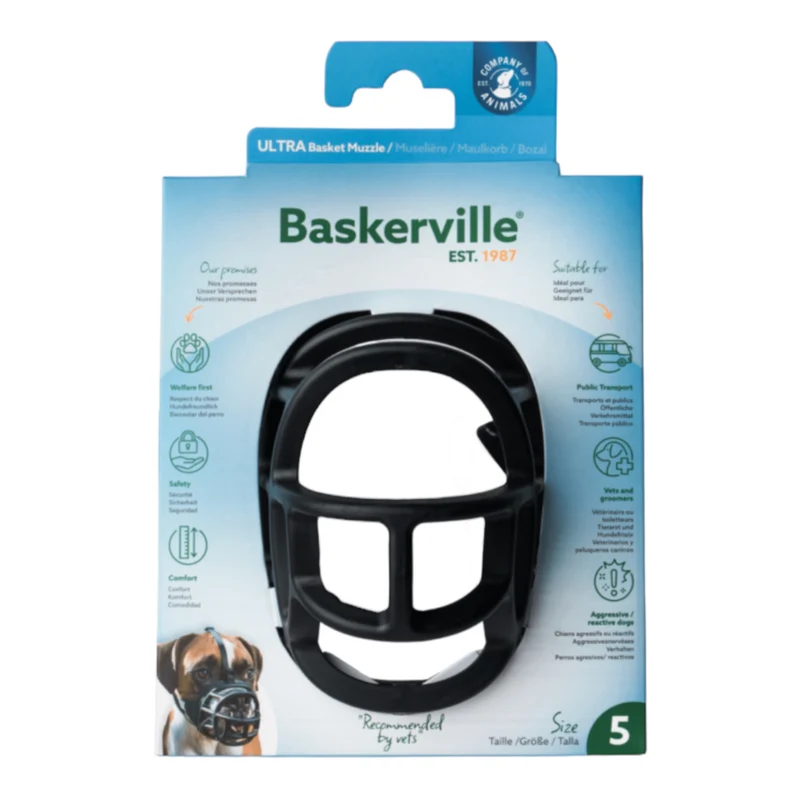 Baskerville Bozal de Silicona para Perros — Bozal de Seguridad Cómodo