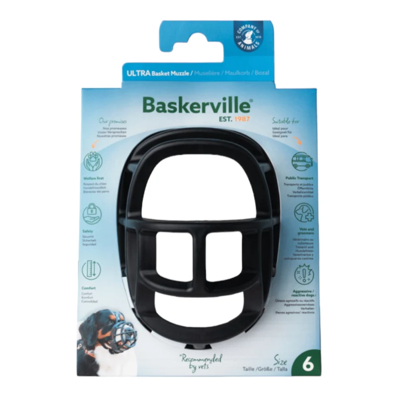 Baskerville Bozal de Silicona para Perros — Bozal de Seguridad Cómodo