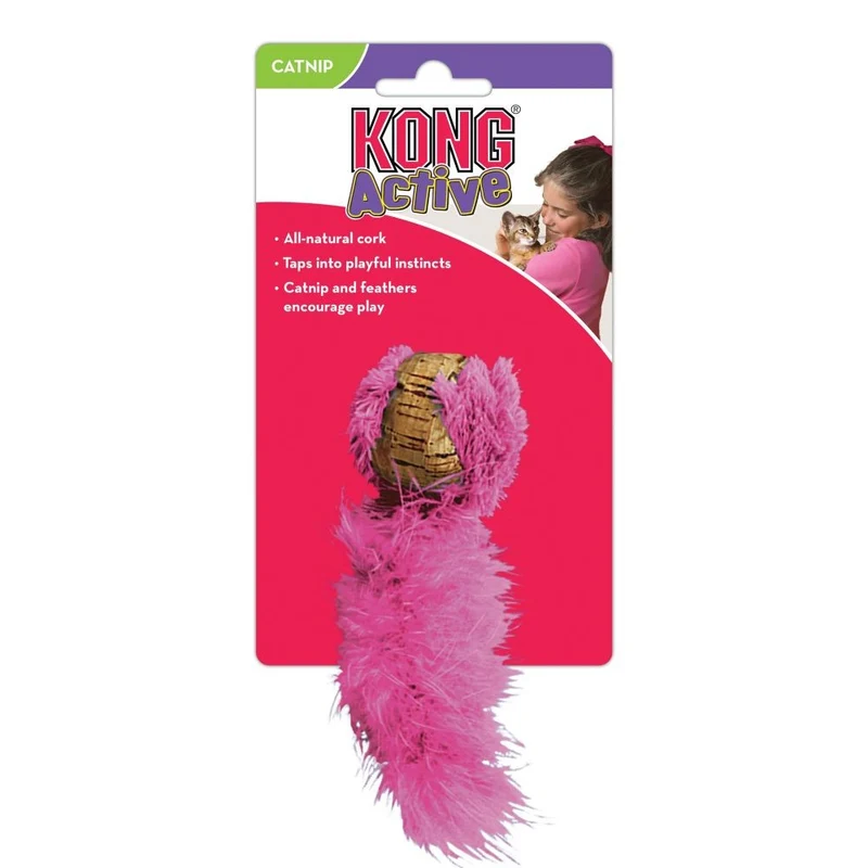KONG Cork Ball con Plumero y Catnip para Gatos