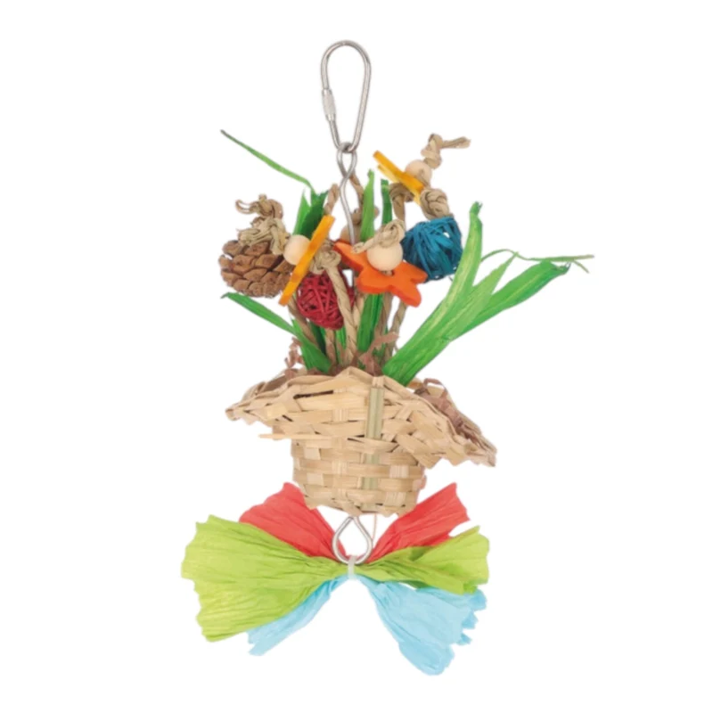 Juguete Sombrero de Flores para Pájaros — Juguete Natural Multicolor